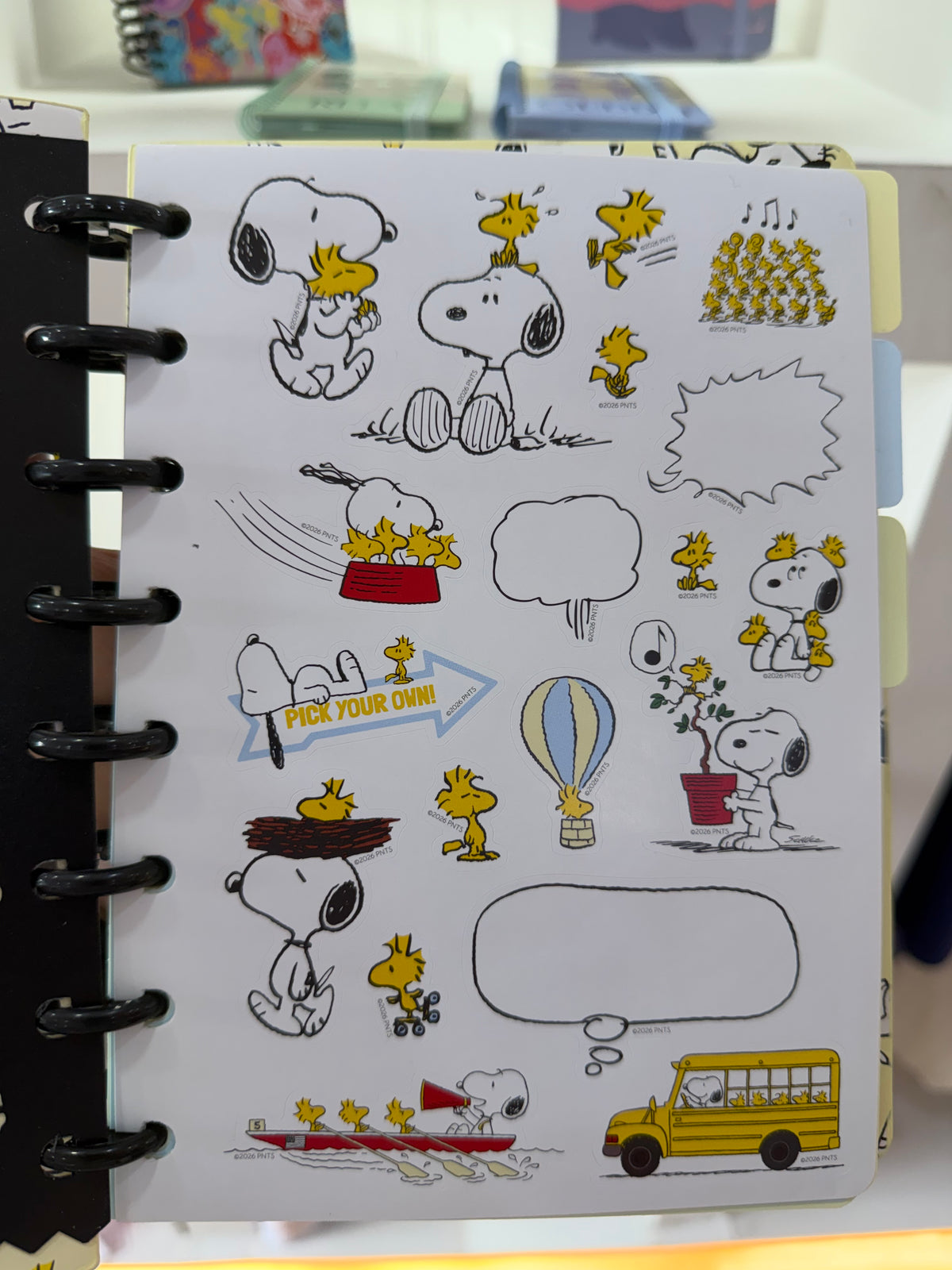 Cuaderno Snoopy con sistema de discos