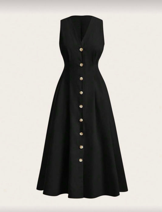 Vestido negro con botones