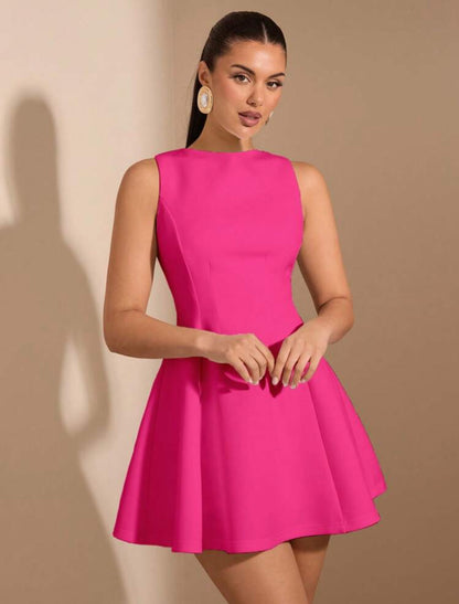 Vestido rosado fucsia corto