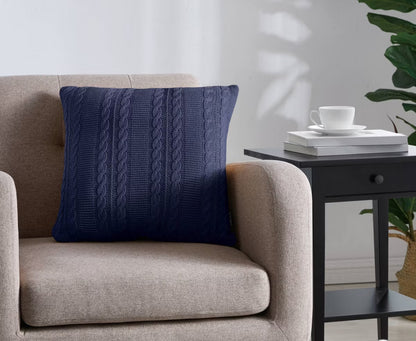 Dublin Square Throw Pillow Navy VCNY 18”x18”