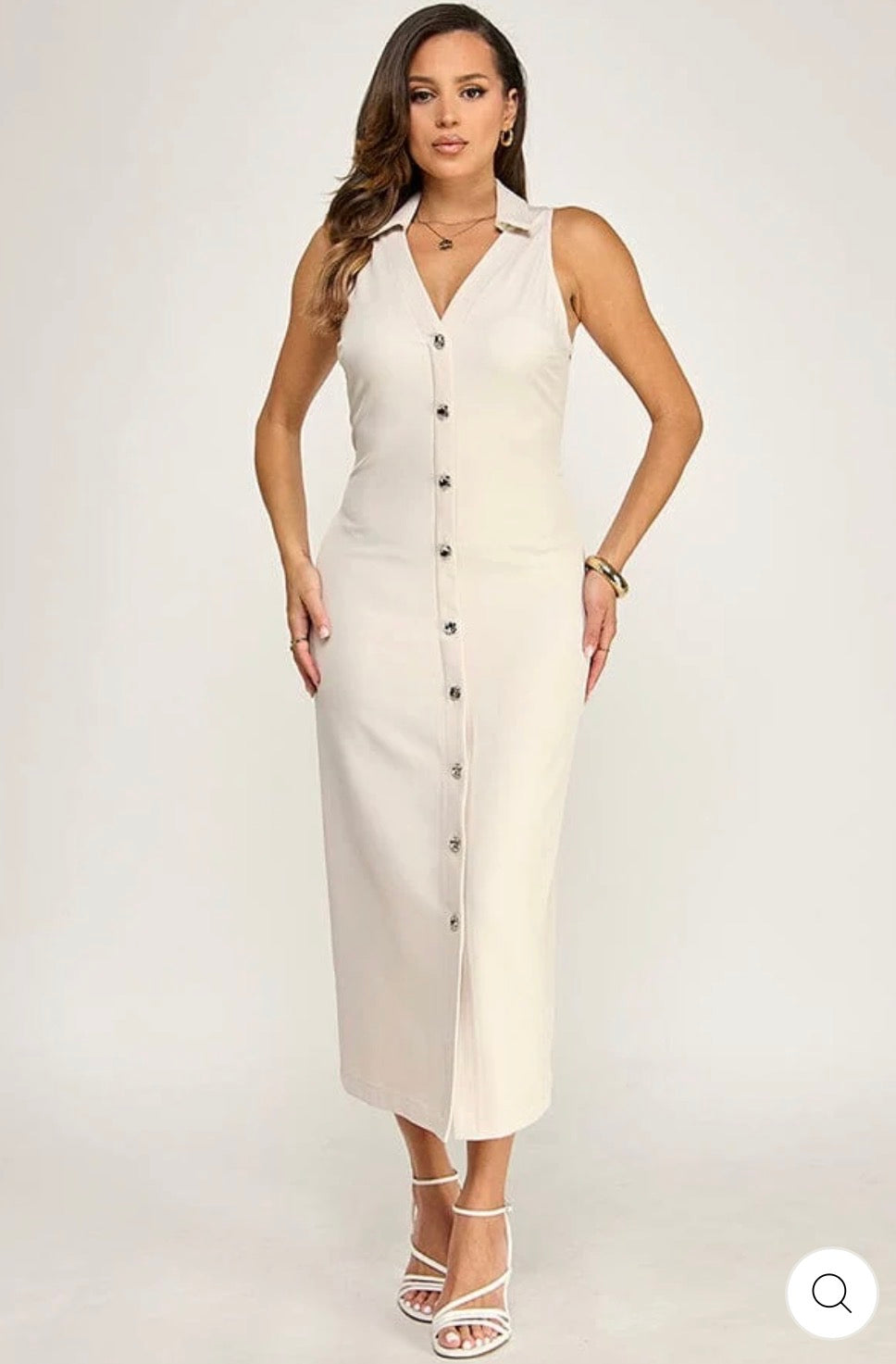Vestido capri beige
