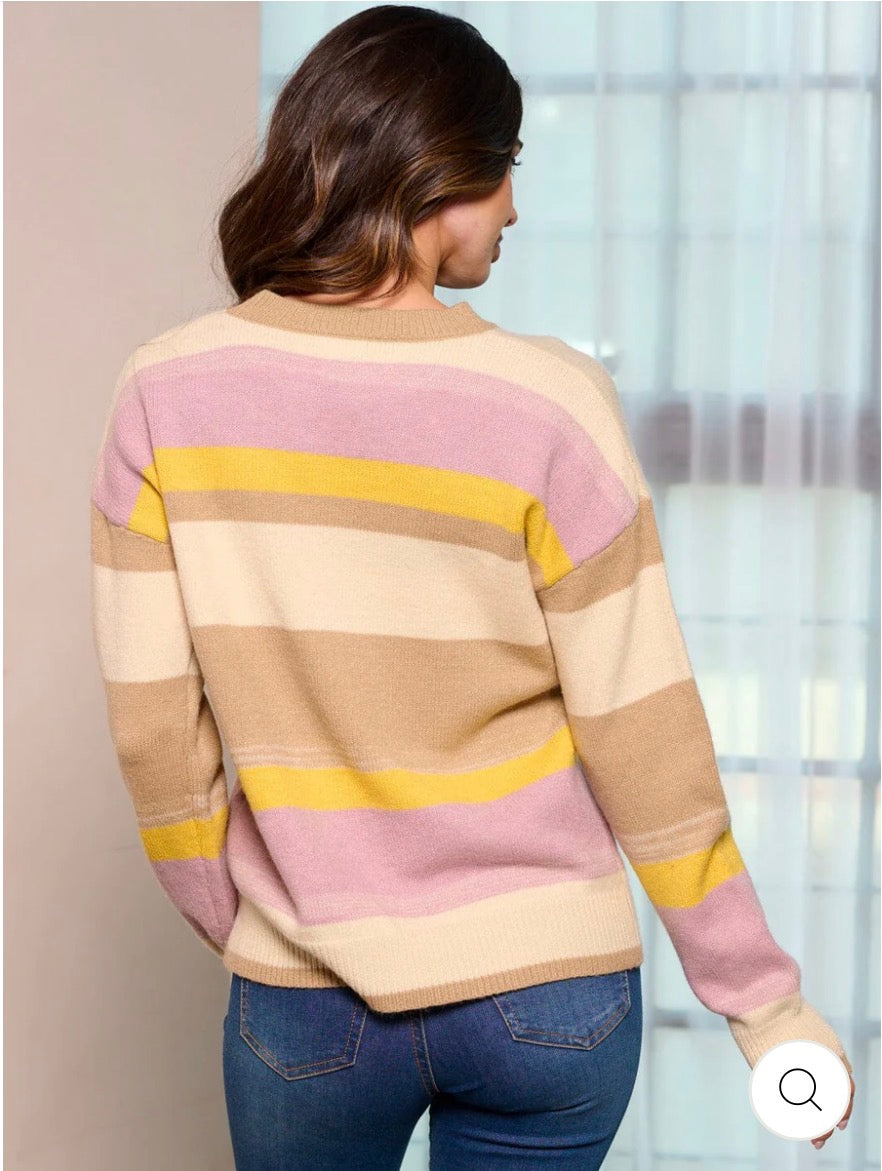 Suéter pullover tricolor
