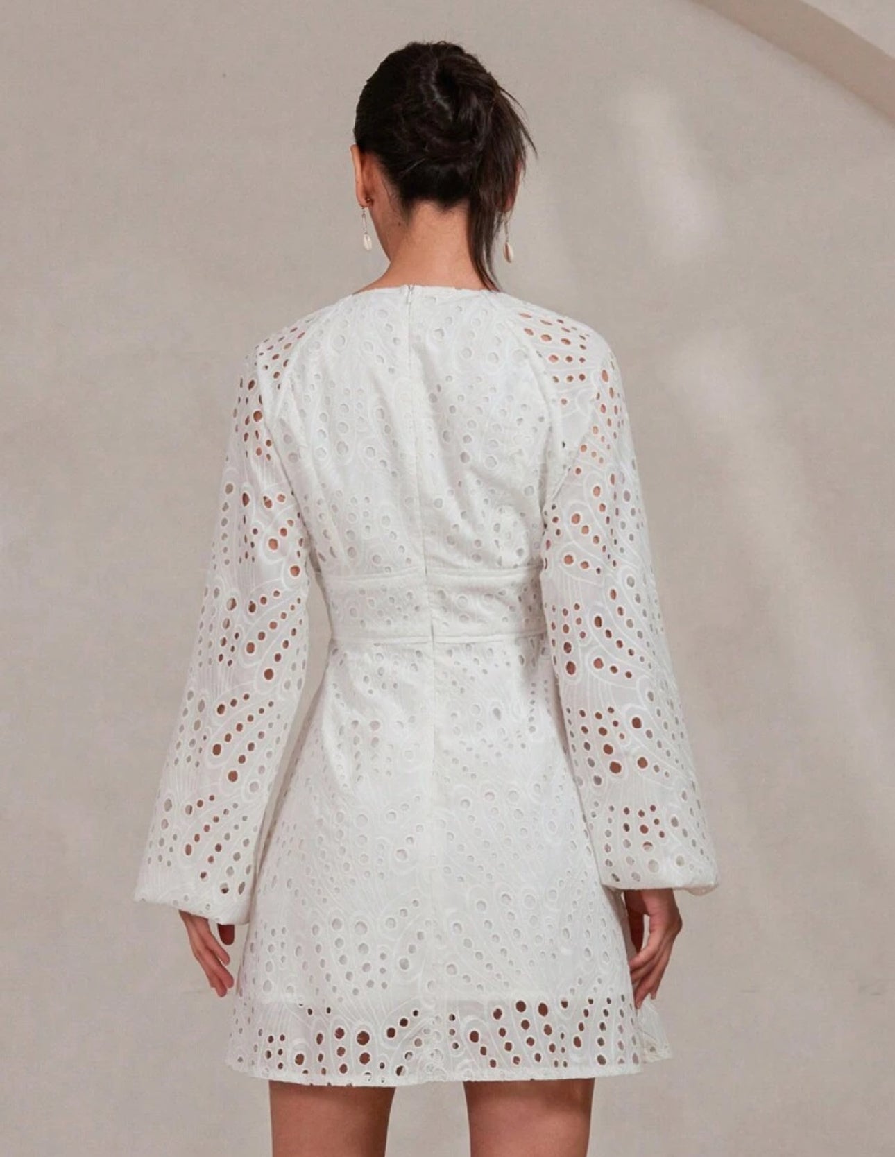 Vestido blanco manga larga