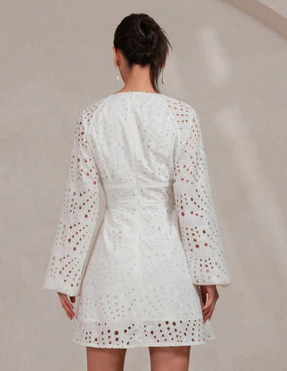 Vestido blanco manga larga