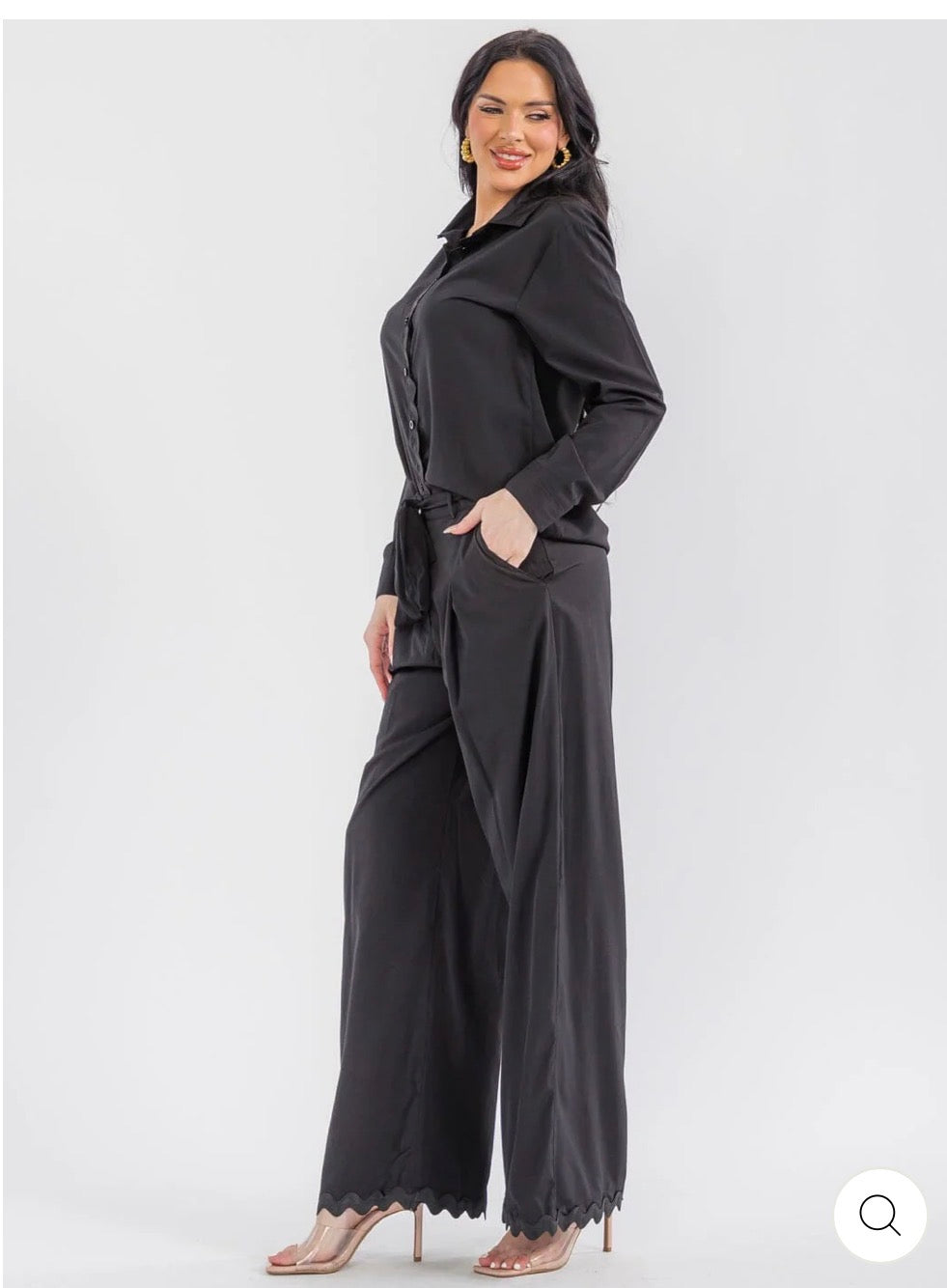 Conjunto negro manga larga