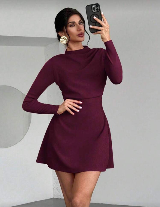 Vestido rojo burdeos corto