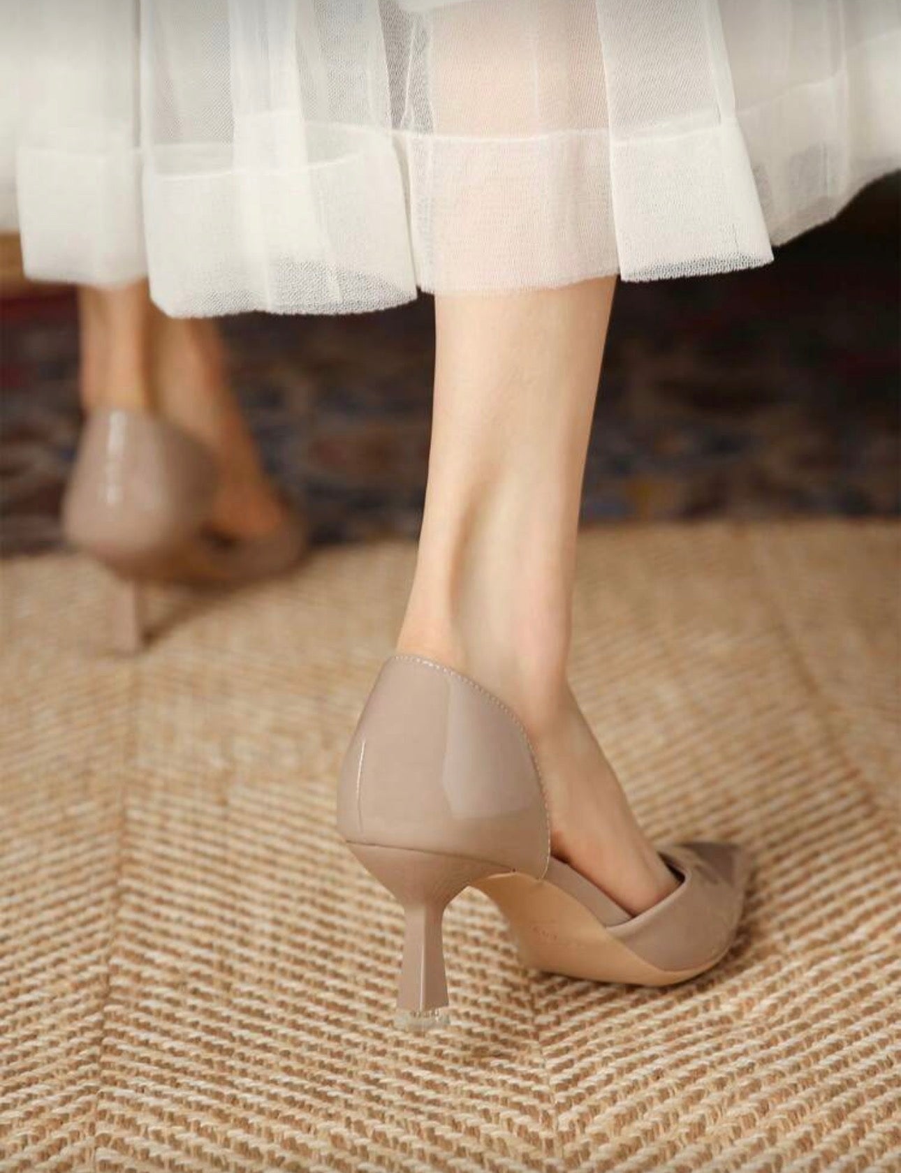 Tacones beige (altura del tacón 6.5 cm)