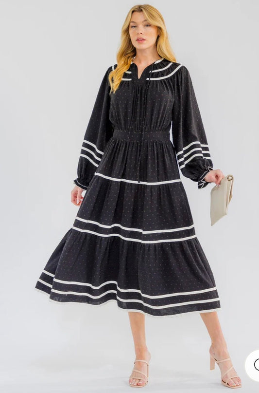 Vestido negro de punto