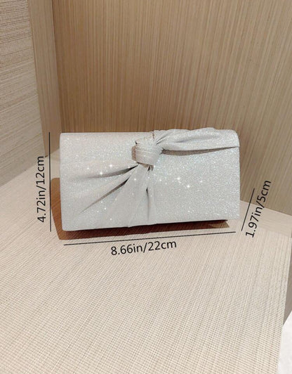 Cartera para fiesta con lazo brillante