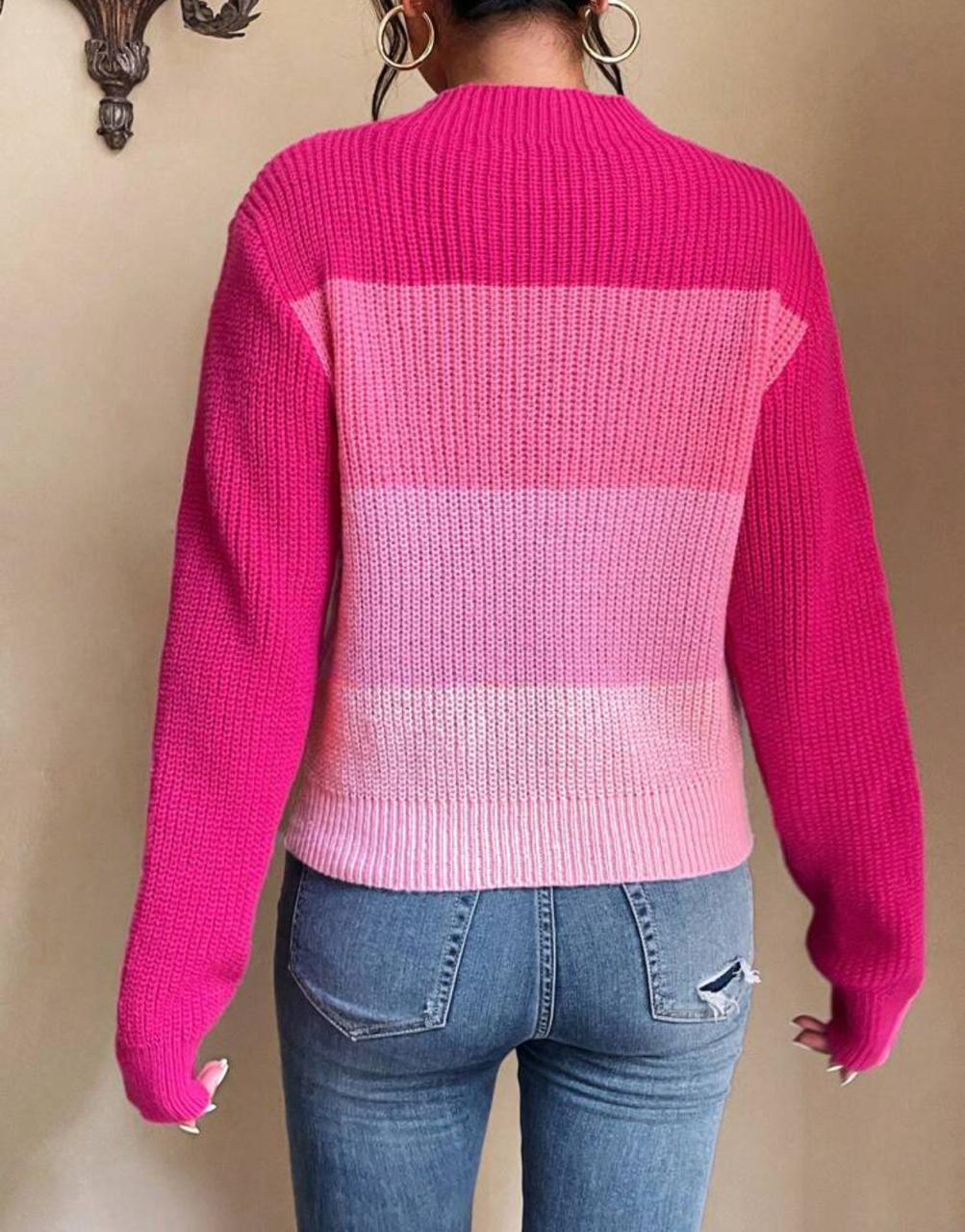 Suéter rosado 3 tonos