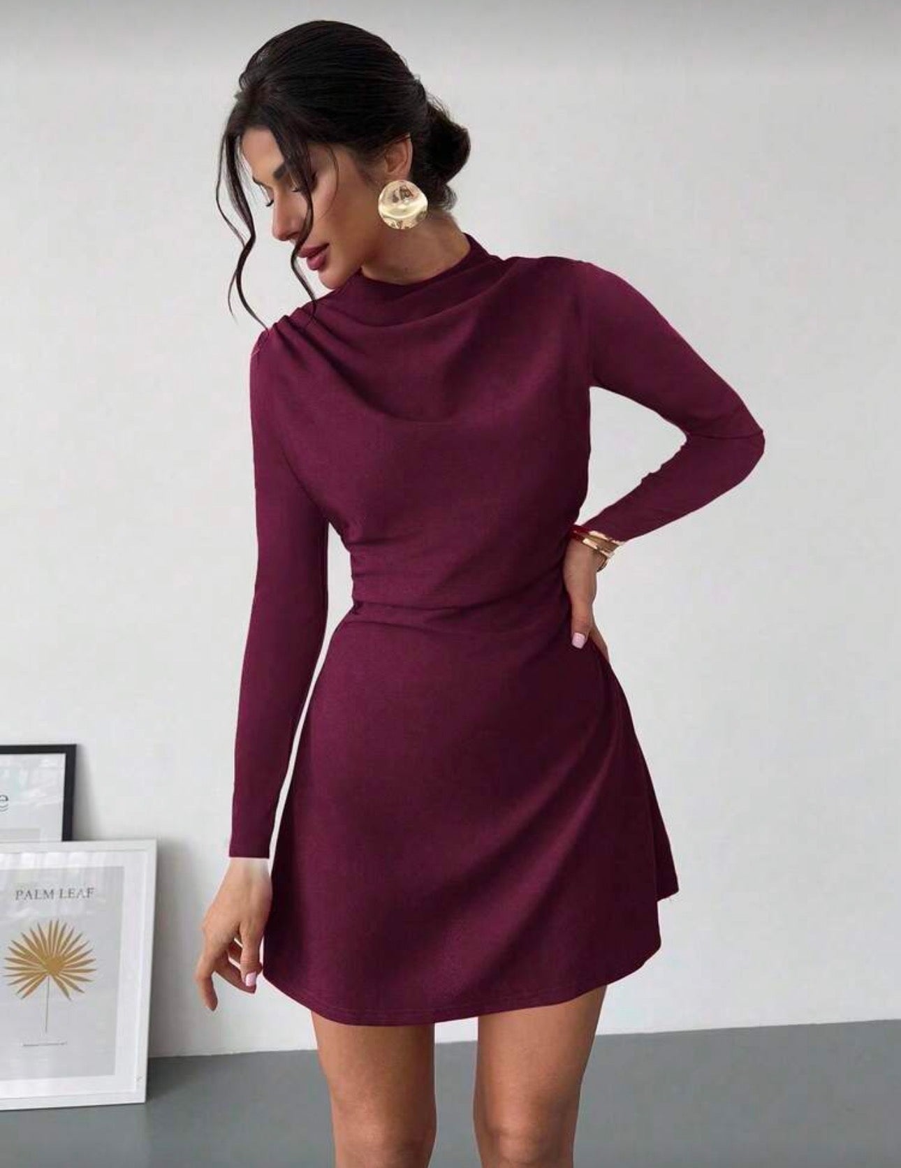 Vestido rojo burdeos corto