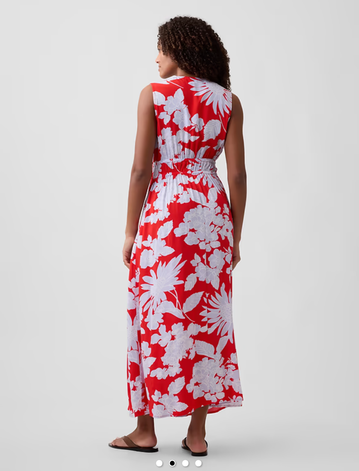 Vestido Riviera Floral rojo y celeste