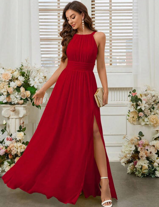 Vestido rojo formal largo
