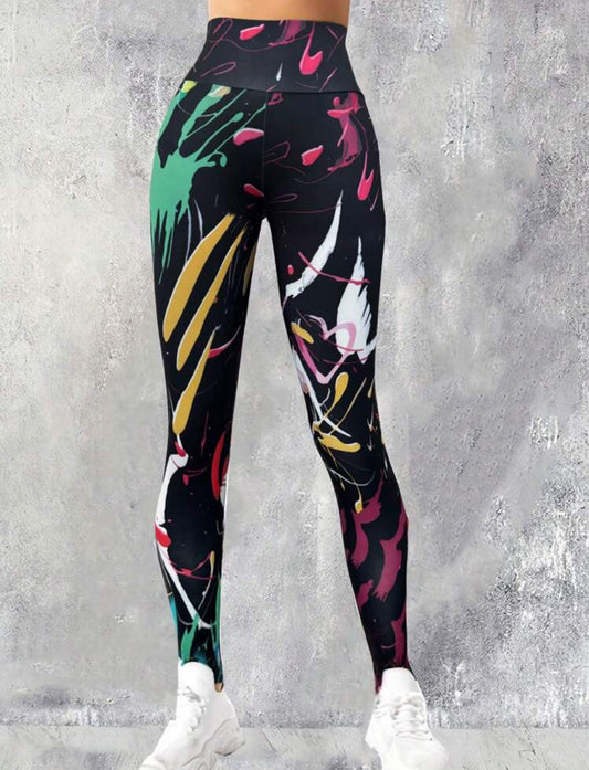 Leggings cintura alta multicolor