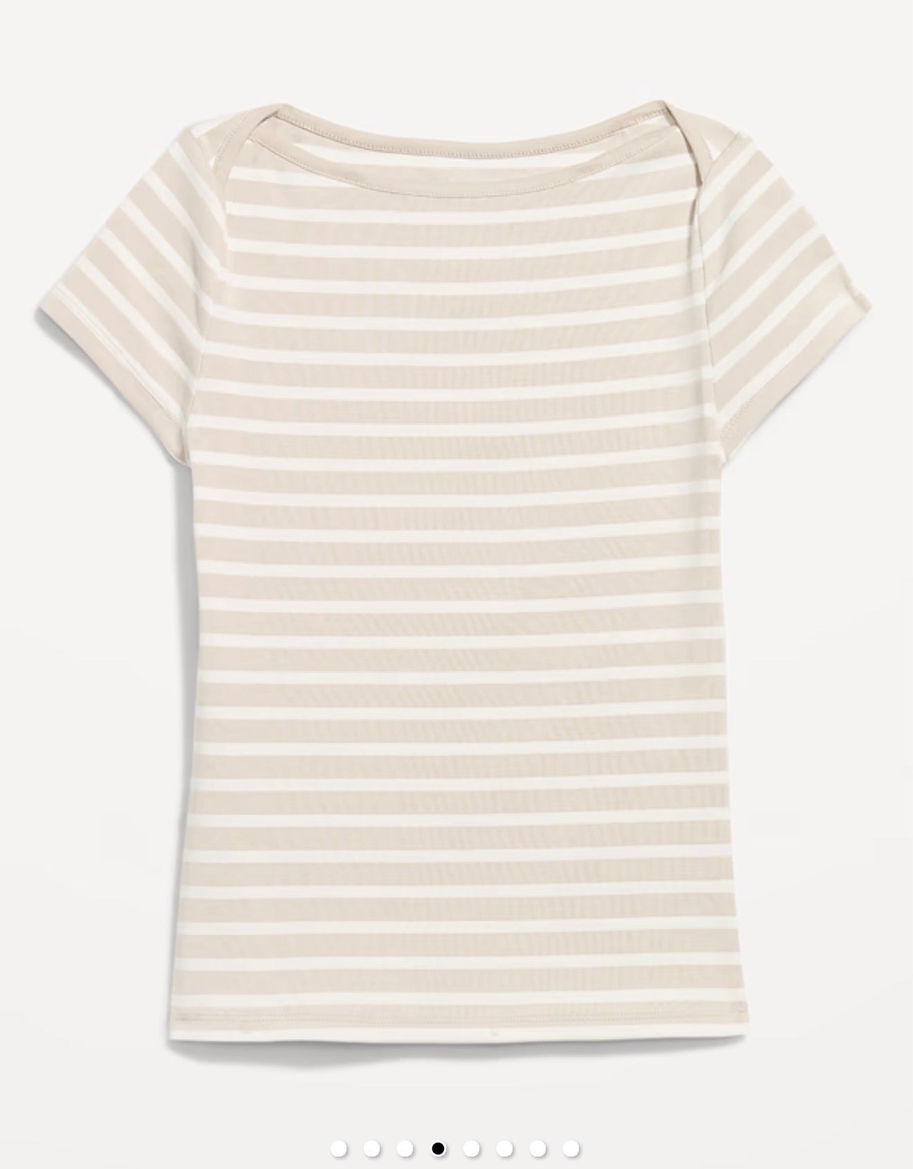 Camisa tipo Snug Boatneck beige y blanco