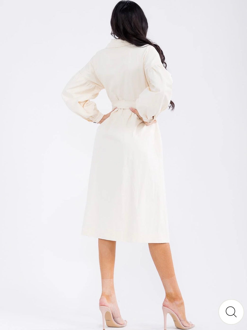 Vestido midi Denim crema