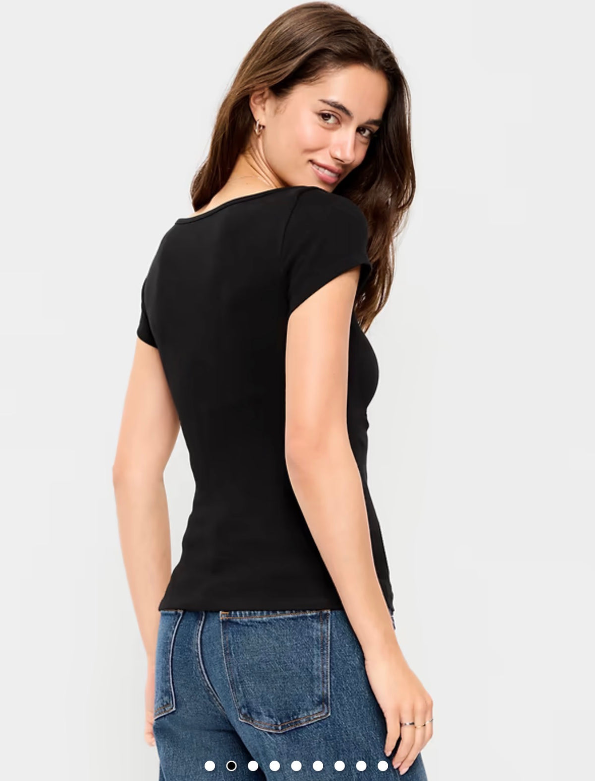 Camisa tipo Snug Boatneck negra