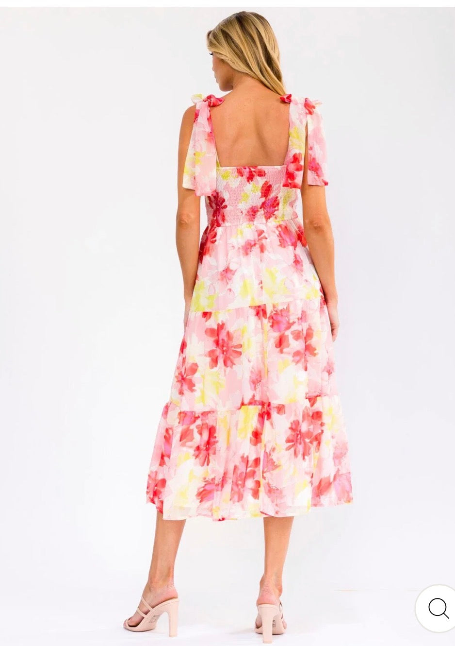 Vestido Fiorella floral rosado