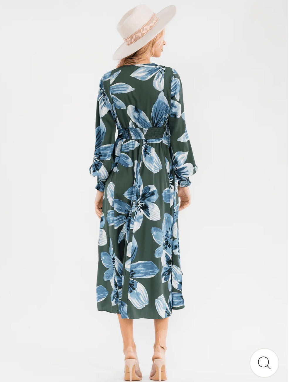 Vestido maxi floral verde