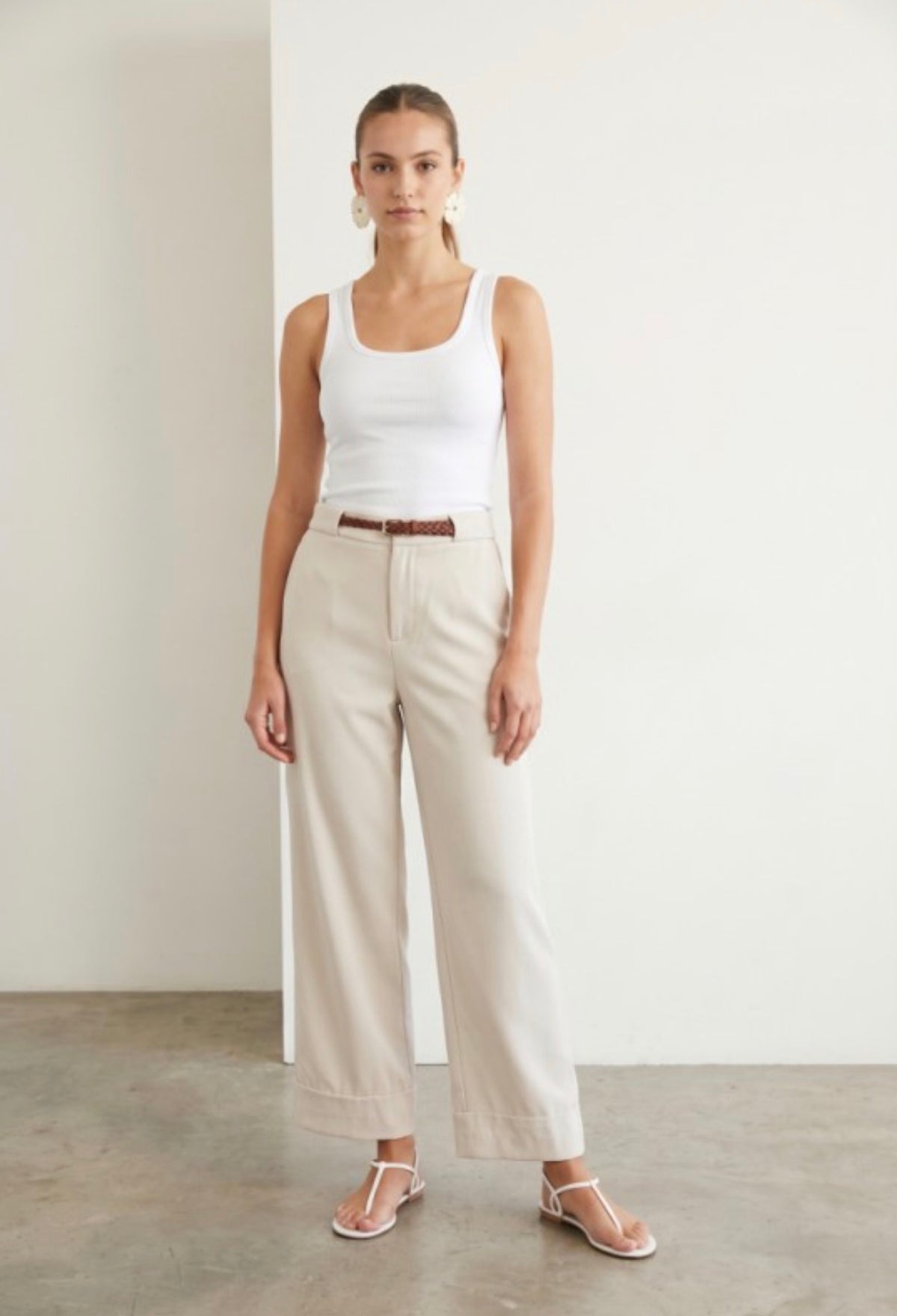 Pantalón Crema Capri