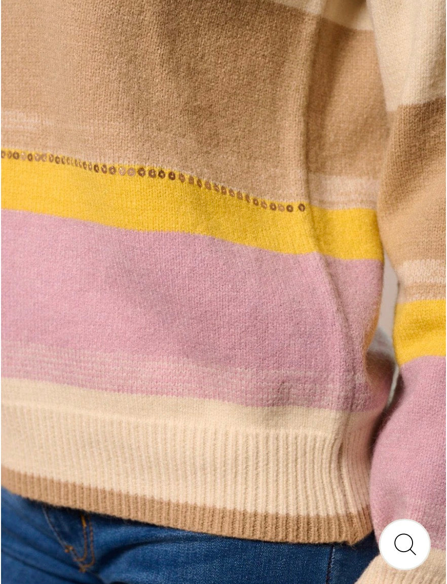 Suéter pullover tricolor