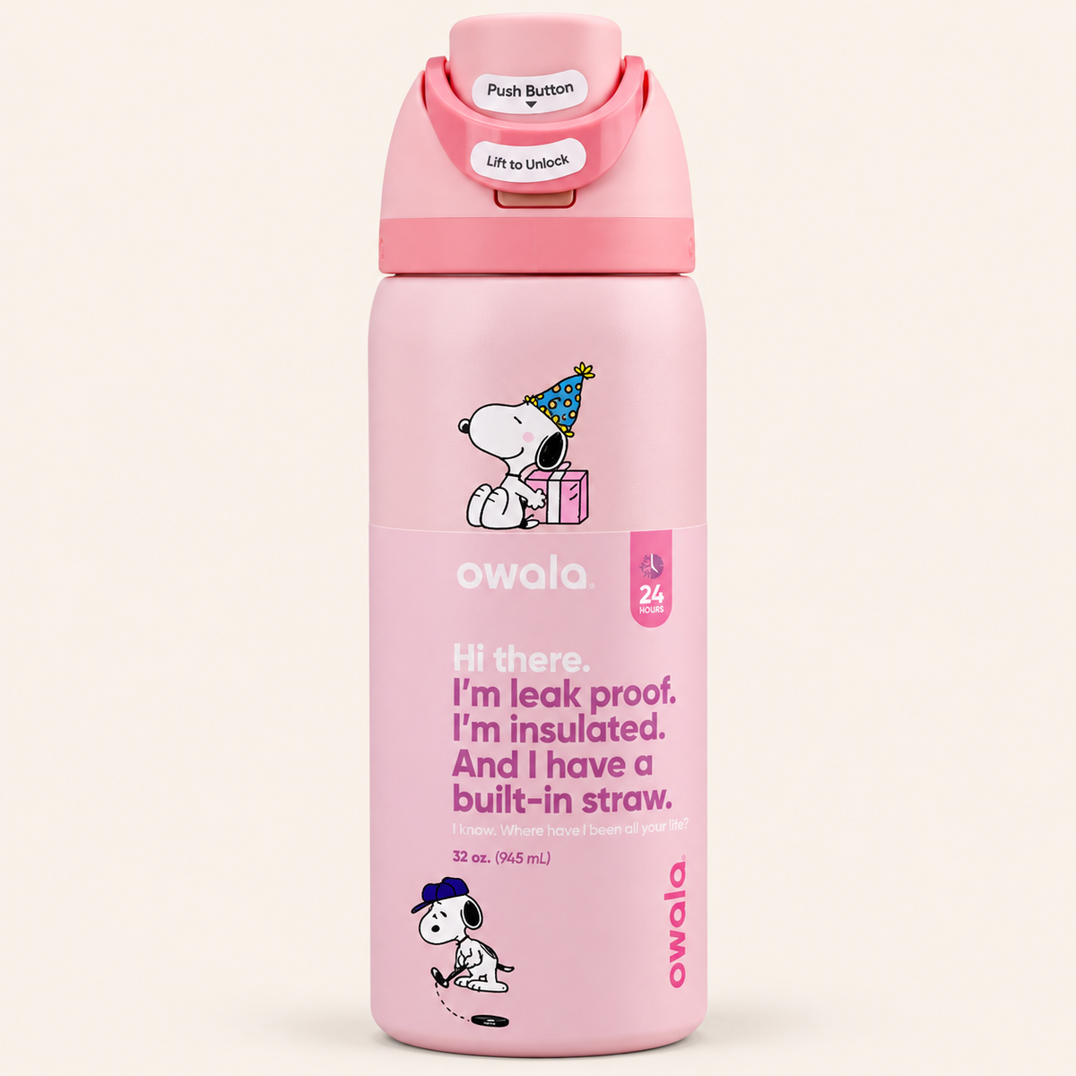 Termo Owala Rosa Snoopy
