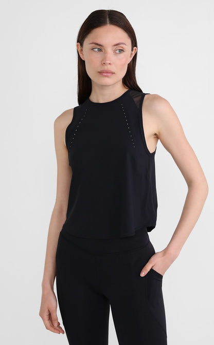 Black sculpt cropped tank