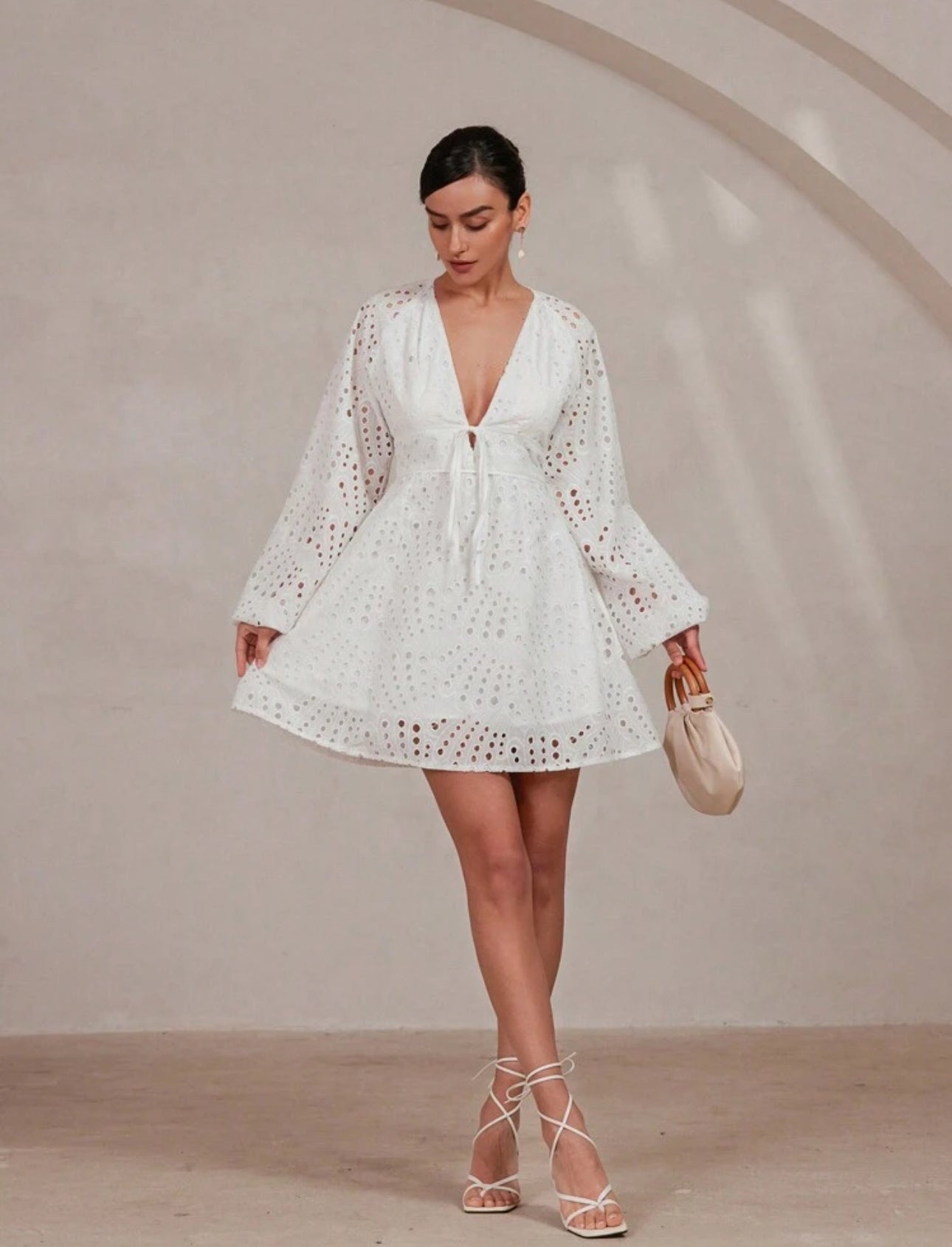 Vestido blanco manga larga