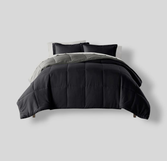 Ienjoy Home Black Fog Microfiber Down Alternative Twin/Twin XL Comforter Set - 2 piezas - 1 comforter and 1 standard sham