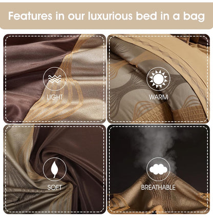 Kath Bronze Comforter Set - 7 piezas, Café, Queen