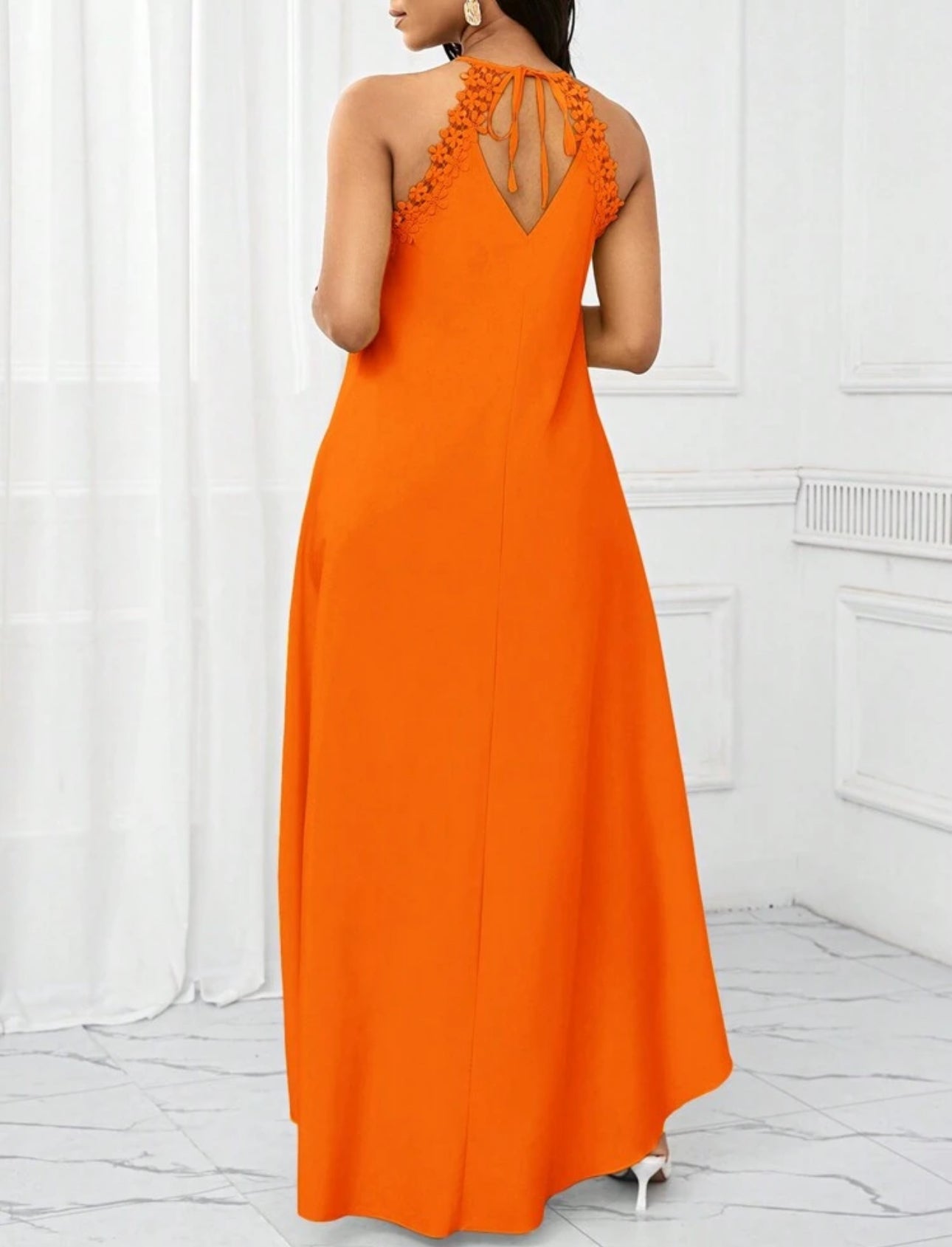 Vestido anaranjado largo