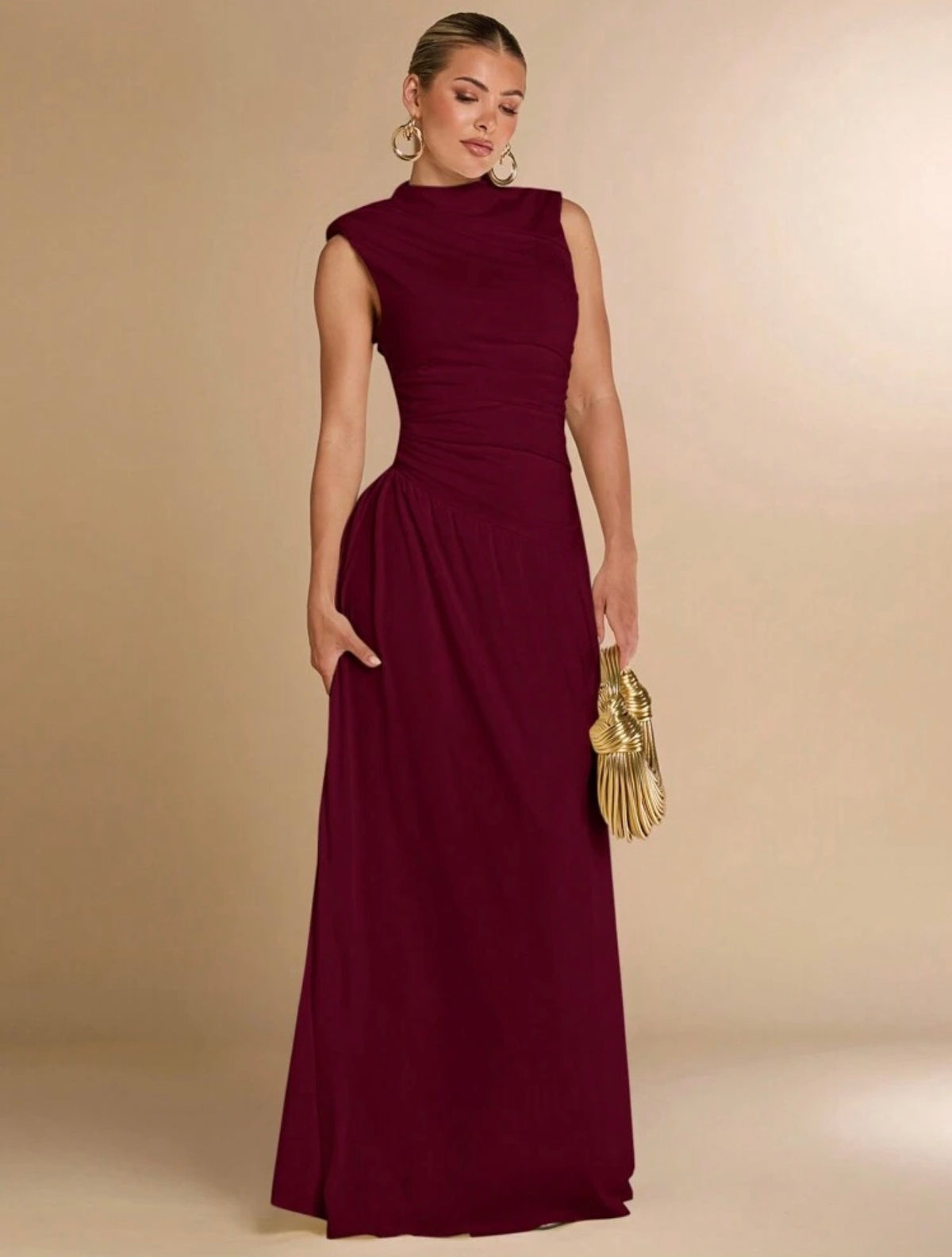 Vestido burgundy largo
