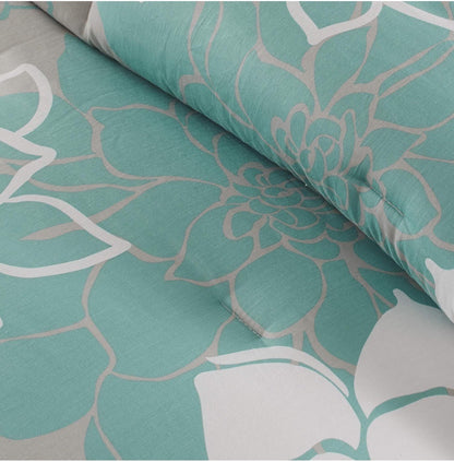 Madison Park Lola Reversible Aqua King - 6 piezas: 1 coverlet, 2 shams and 3 decorative pillows