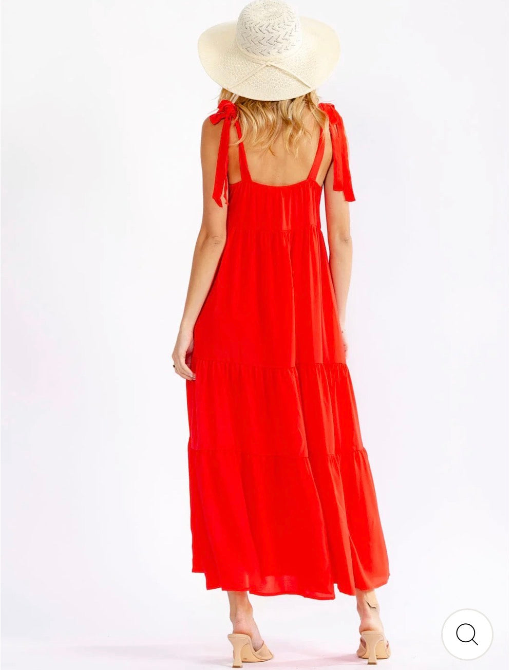 Vestido rojo maxi de tirantes