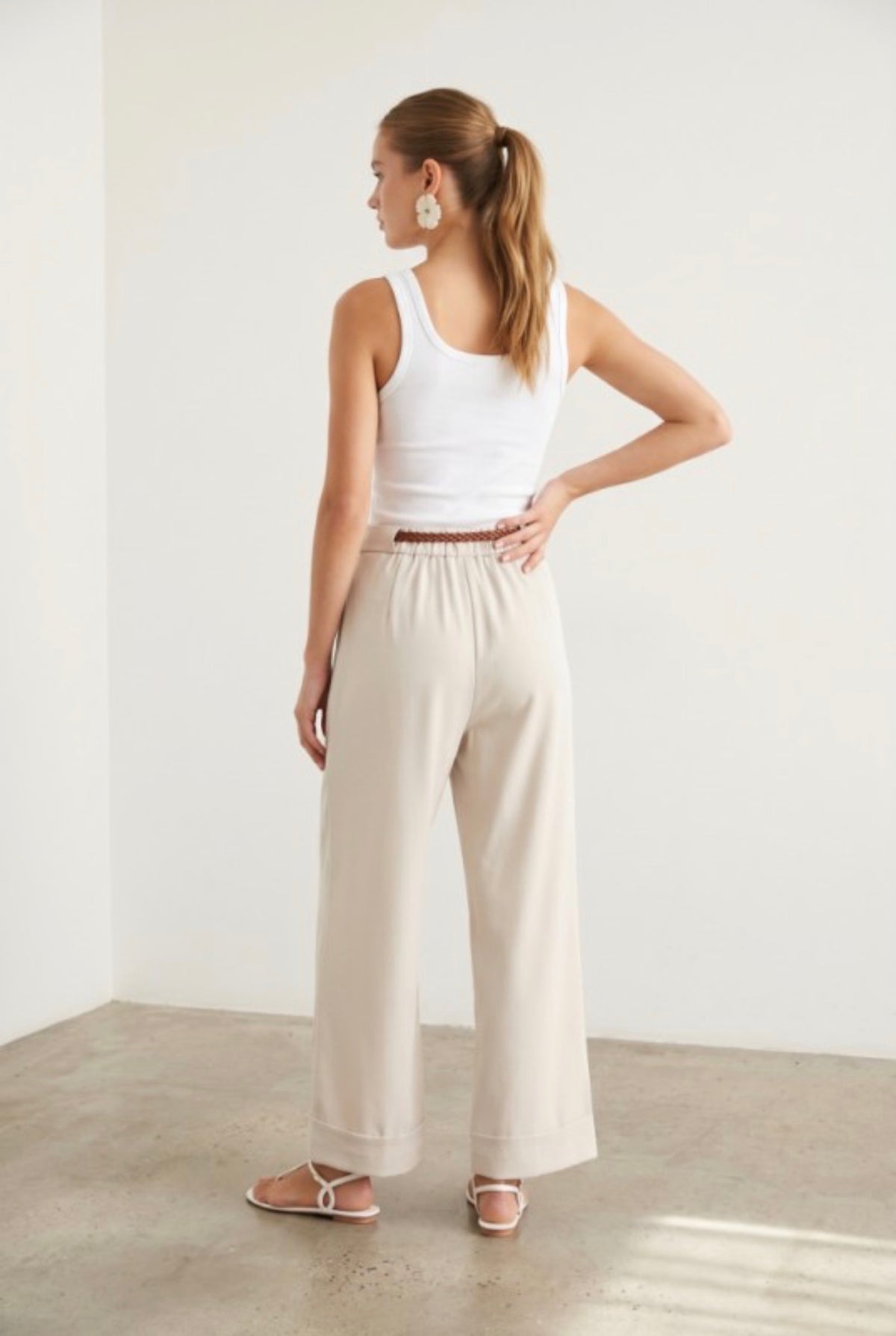 Pantalón Crema Capri