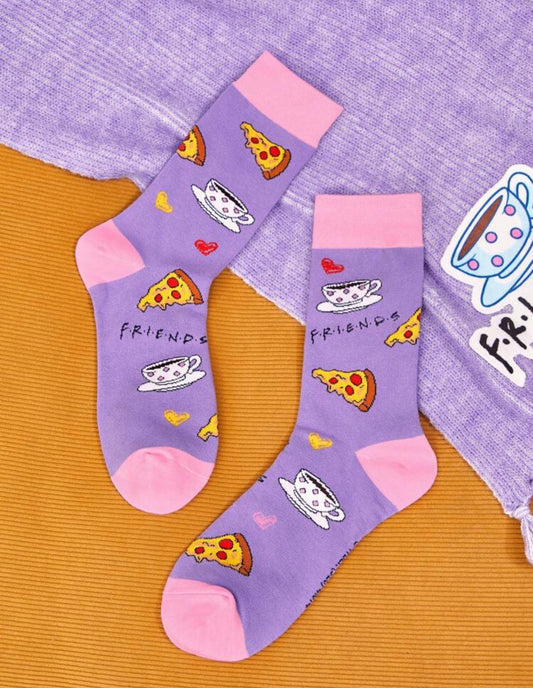 Calcetines Friends pizza and coffee