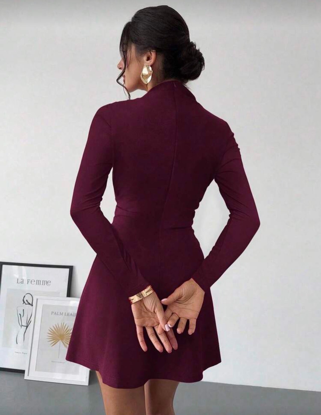Vestido rojo burdeos corto