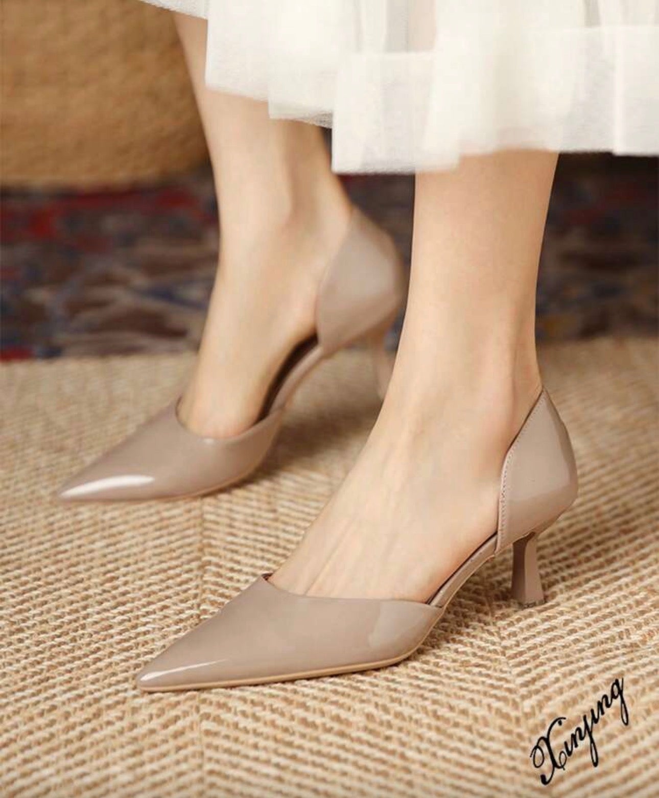 Tacones beige (altura del tacón 6.5 cm)