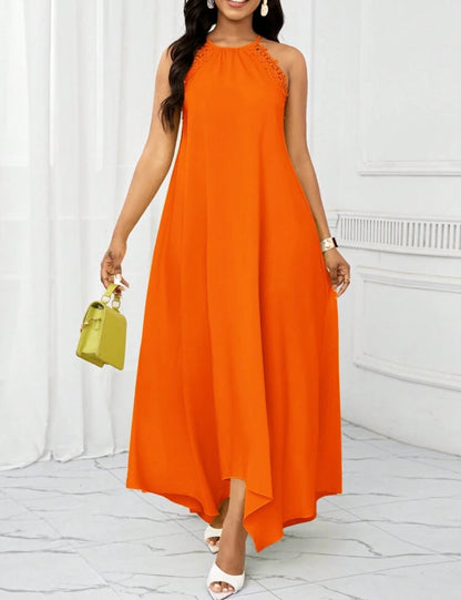 Vestido anaranjado largo