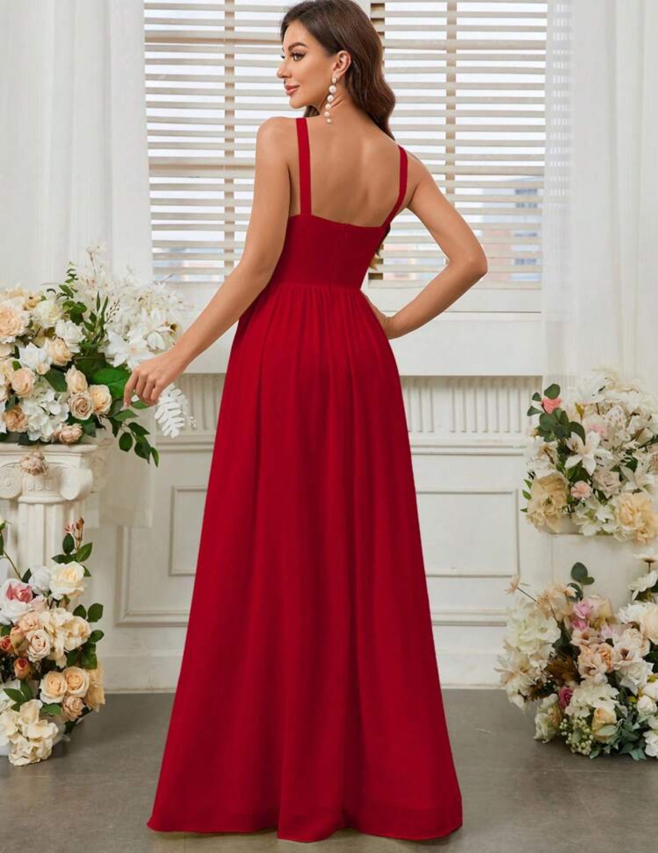 Vestido rojo formal largo