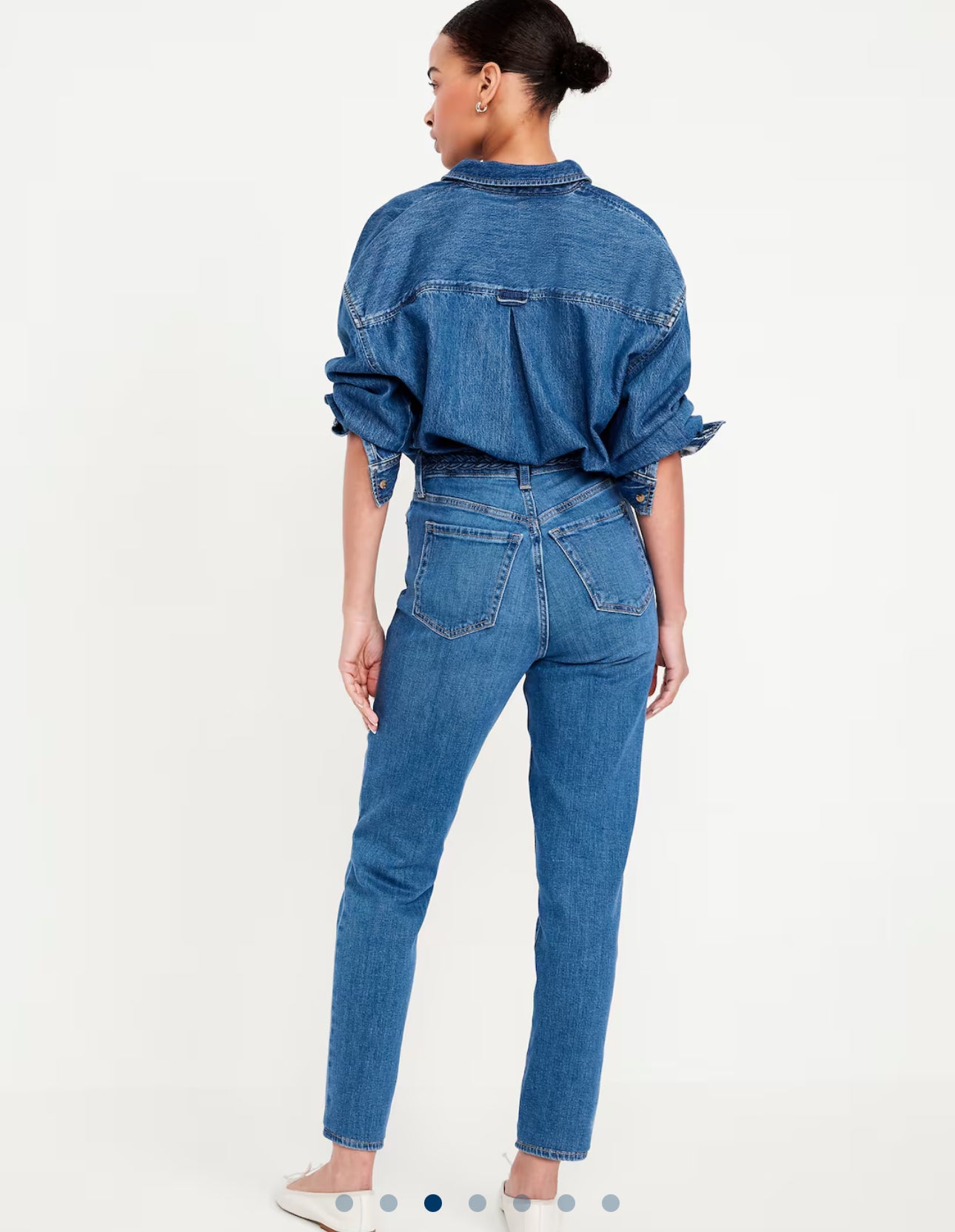 Jean azul high-waisted Old Navy 94% de algodón