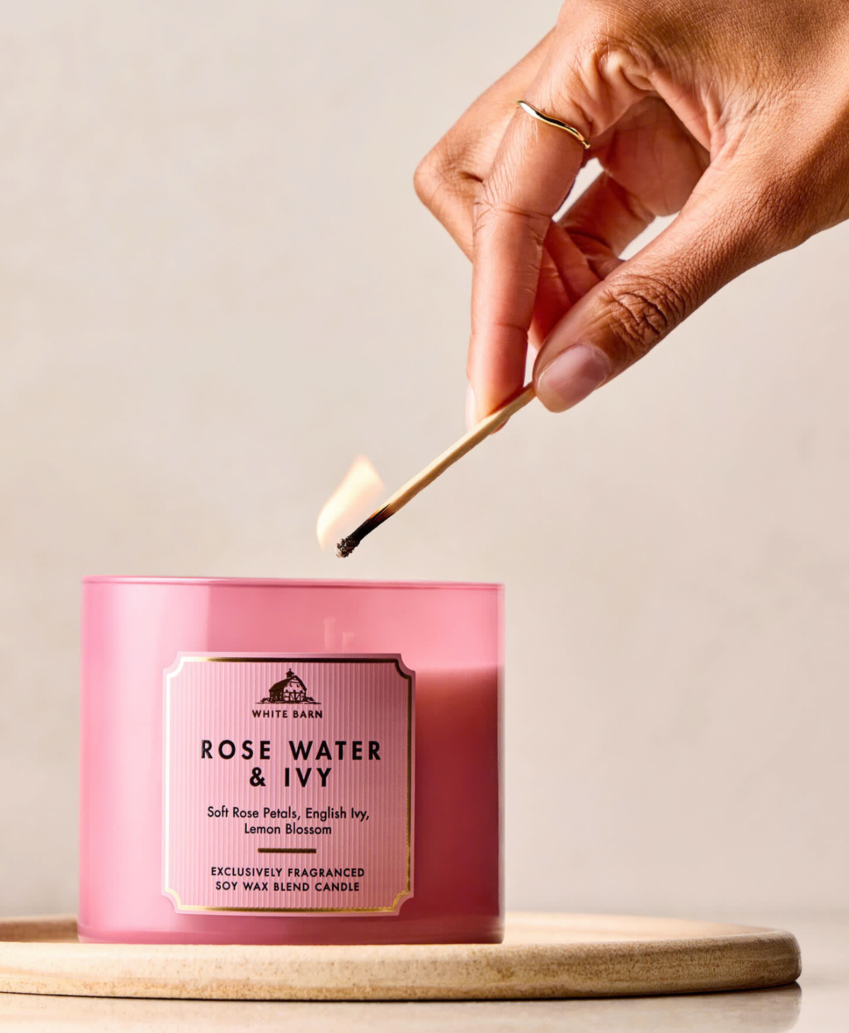 Rose water and Ivy candle  3-wick candle - White Barn