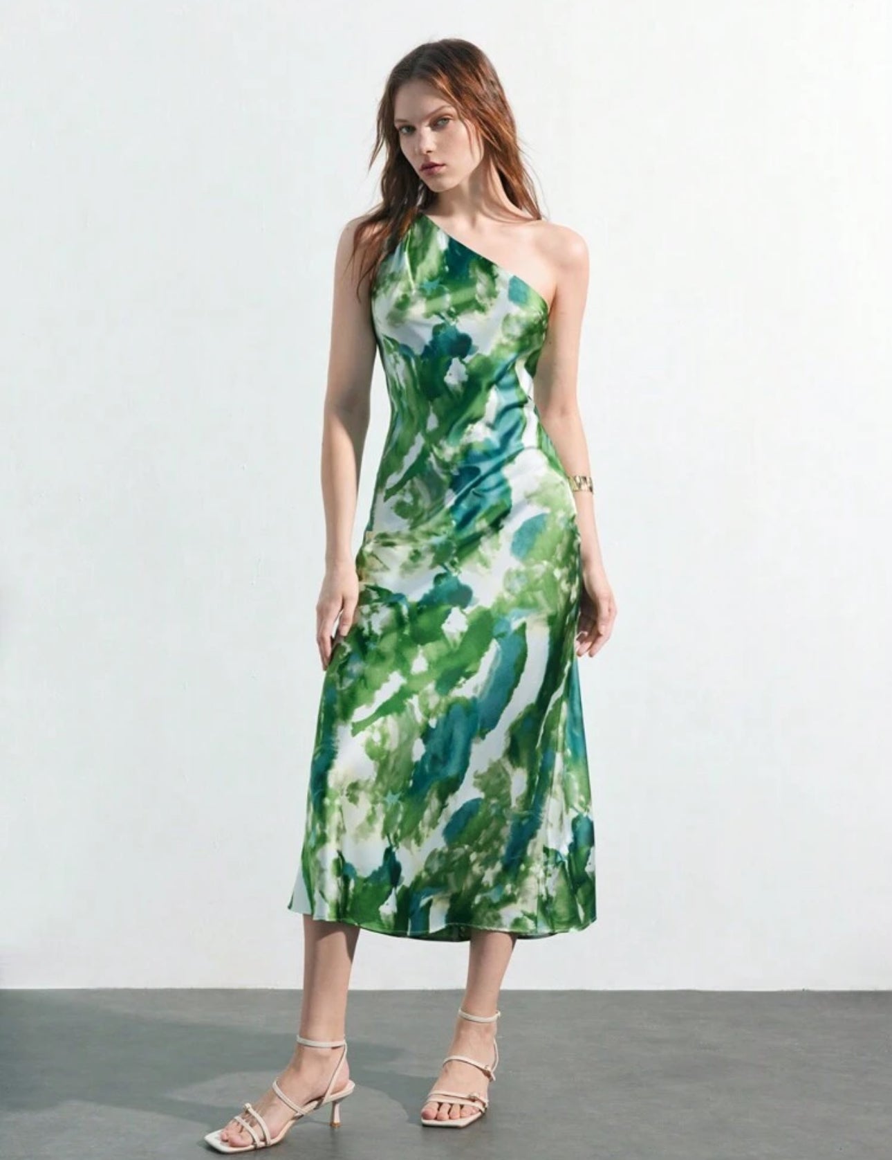 Vestido verde y blanco