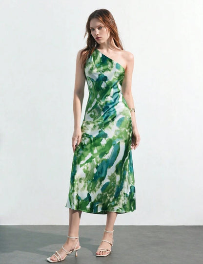 Vestido verde y blanco
