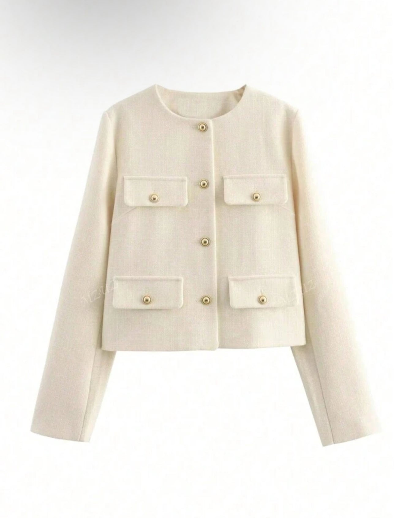 Chaqueta casual albaricoque manga larga