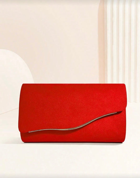 Cartera de mano terciopelo rojo