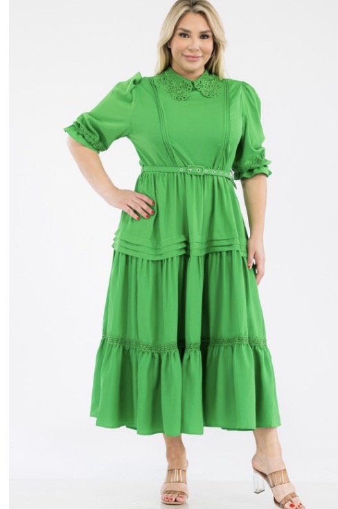 Vestido verde largo Plus