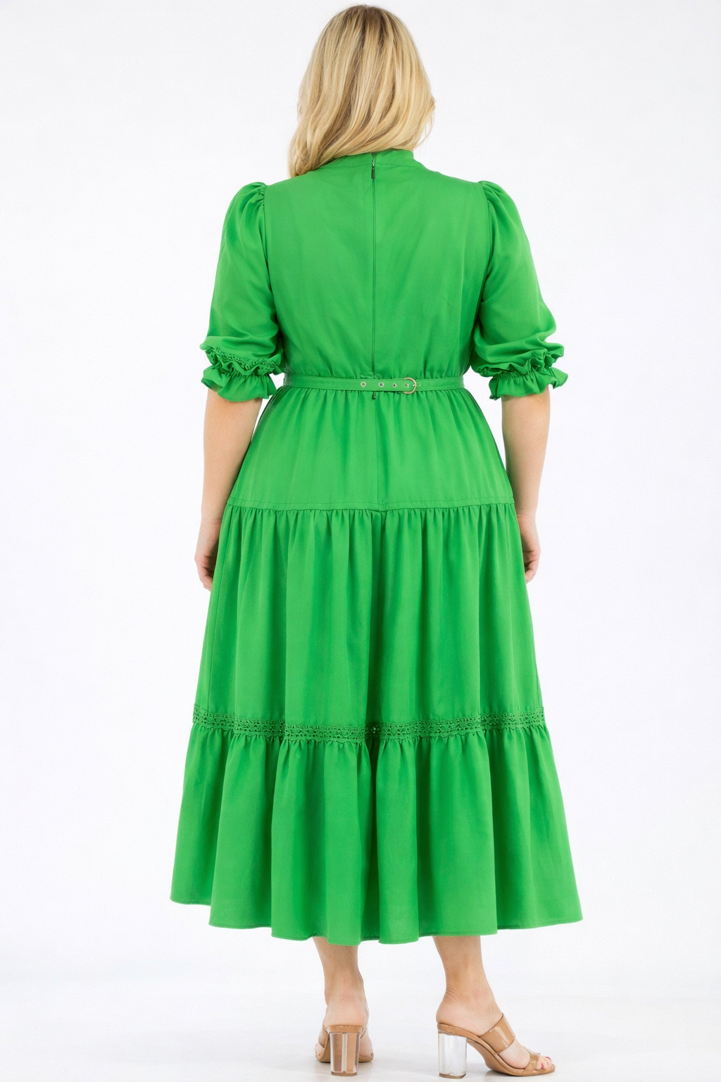 Vestido verde largo Plus