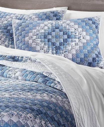 Charter Club Trip Around the World Artisan Cotton Sham, 1 cobertor de cojín azul