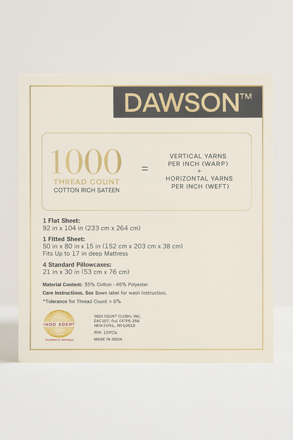 Dawson 1000-Thread Count Cotton Blend Sheet Set - Blanco, 6 Piezas, Queen